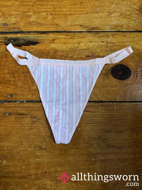 Pink Stripe Cotton Gstring, VS, Size XXL