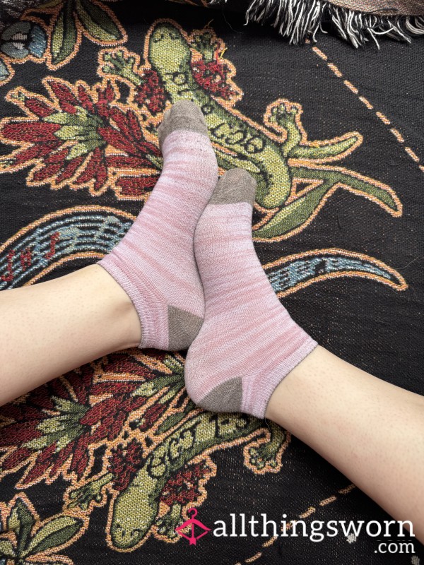 Pink Striped Everyday Wear Ankle Socks