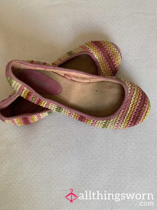 Pink Striped Flats