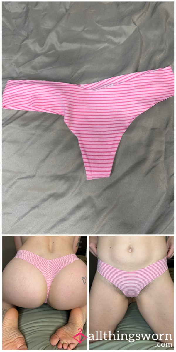 Pink Striped Thong