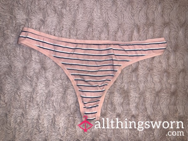 Pink Striped Thong