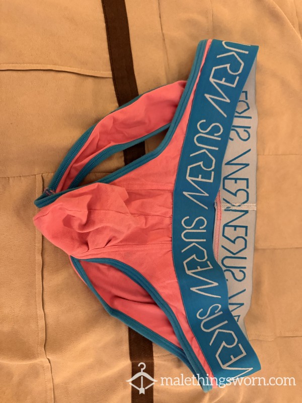 Pink Sukrew Jockstrap With Blue Trim Size XL