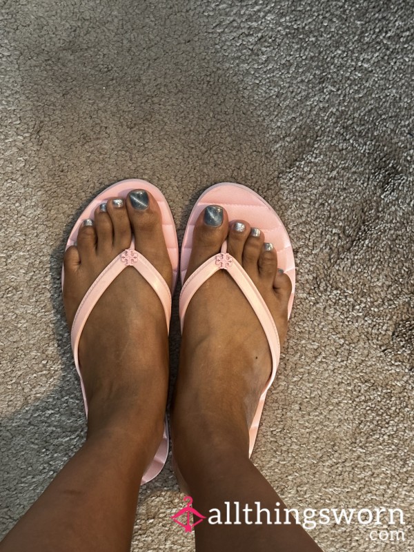 Pink TB Flip Flops