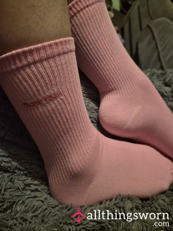 Pink "Thankyou" Crew Socks 🧦💖