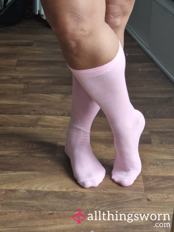 Pink Thigh High Cotton Socks