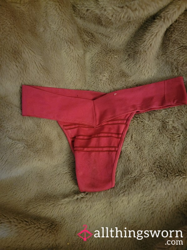 Pink Thong Jest Taken Off After A Long Day At Work
