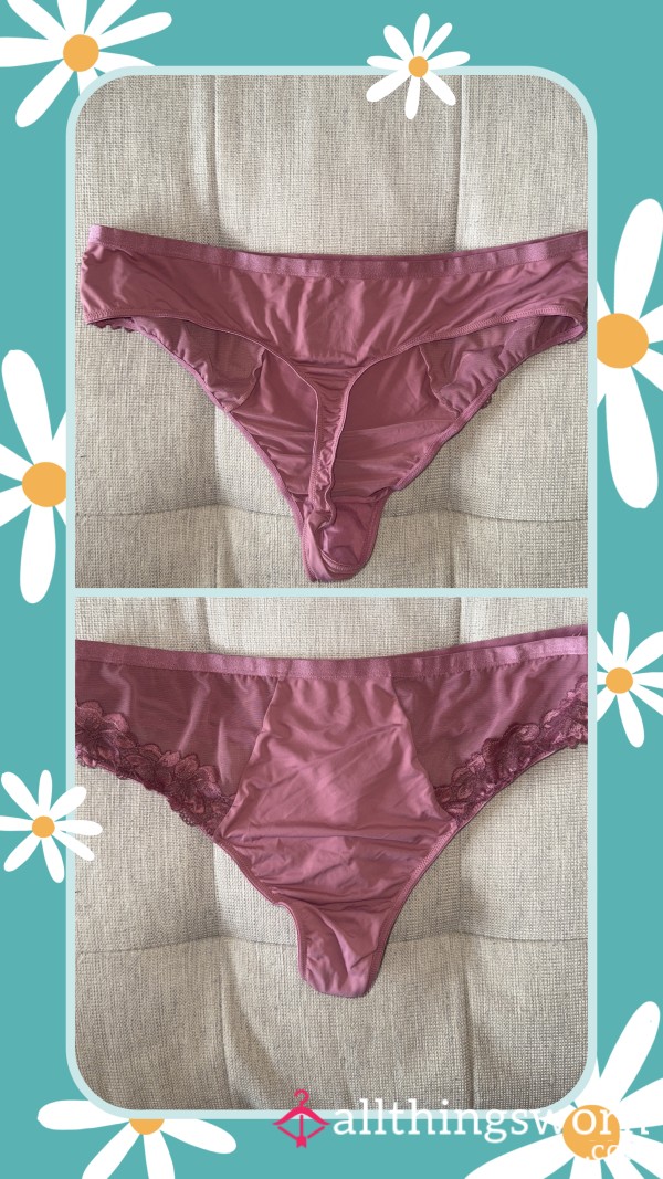 Pink Thong With Mesh Side Panels 🩷