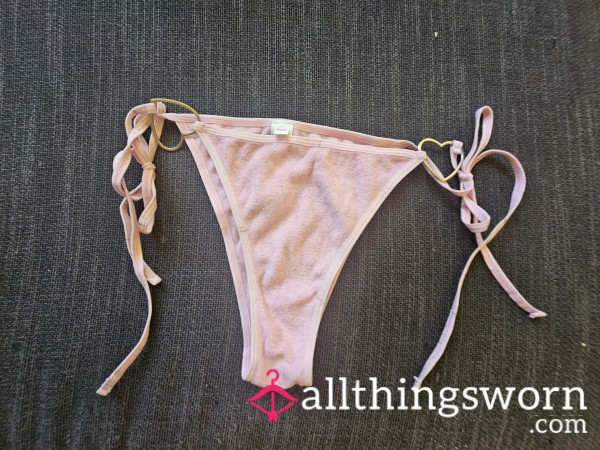 Pink Tie Panties With Hearts On Side Large
