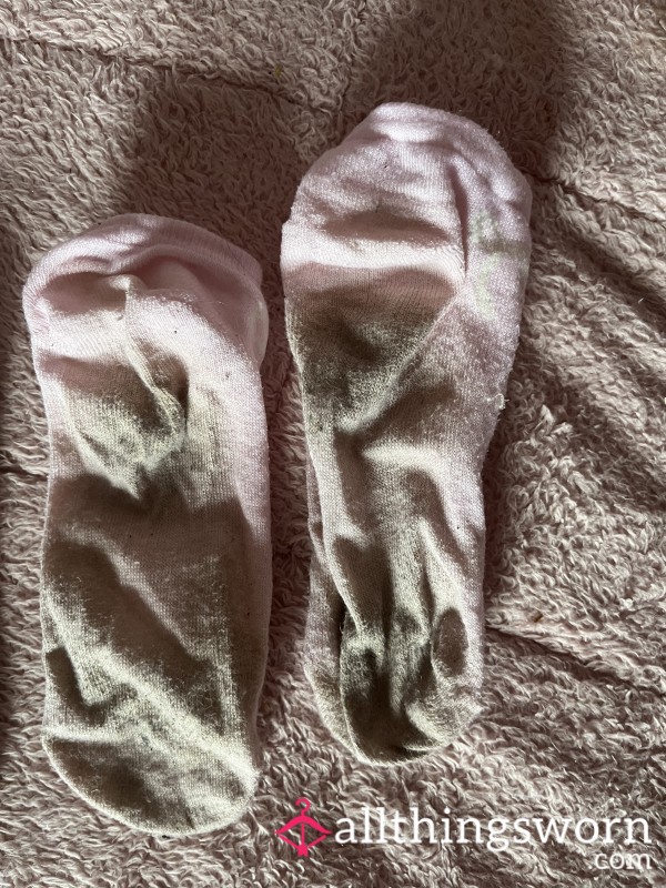 Pink Trainer Socks Filthy And Worn Ready To Post 💞👣