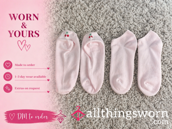 💗 Pink Trainer Socks – Worn & Yours | Soft, Cute & Made To Order