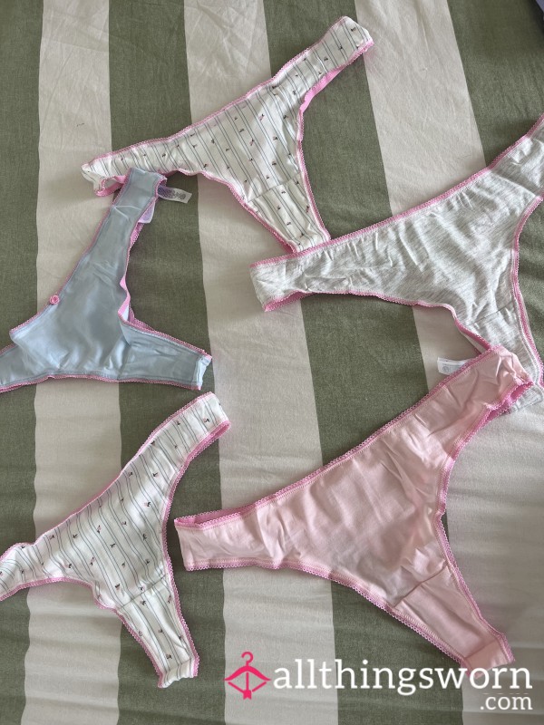 🎀 Pink Trim Thong Collection 🎀