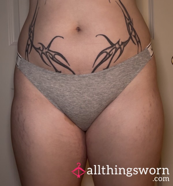 Pink Victoria Secret Grey Thong With Side Band