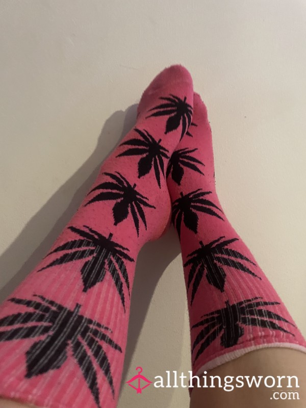 Pink Weed Socks