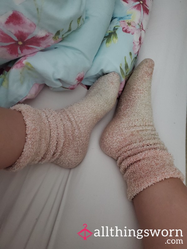 Pink Well Worn And Smelly Fluffy Socks!