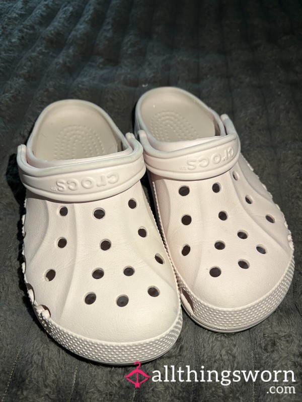 Pink Well-worn Crocs