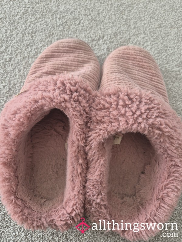 Pink Well Worn Slippers UK Size 7/8