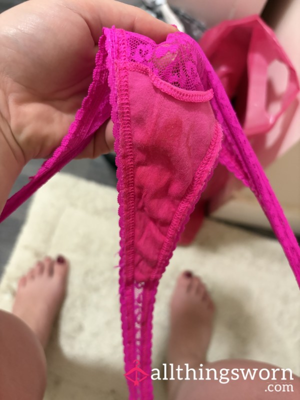 Pink Wet Laced Thong 💦