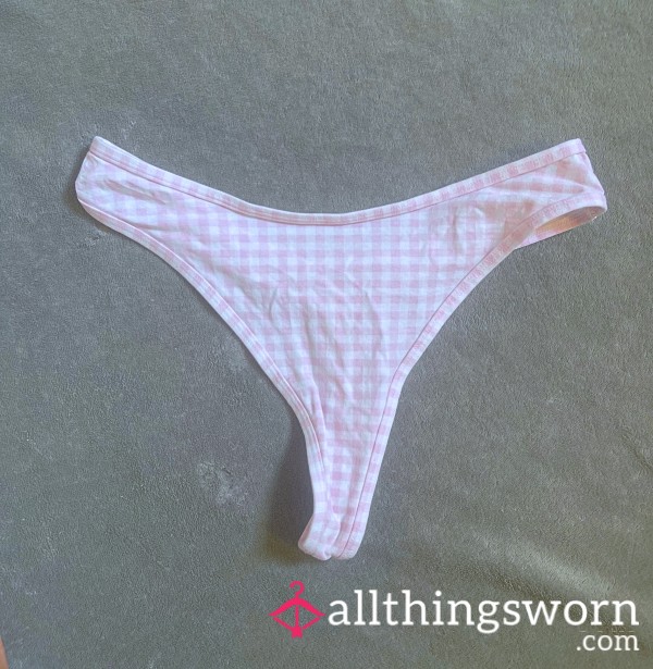 Pink & White Gingham Thong