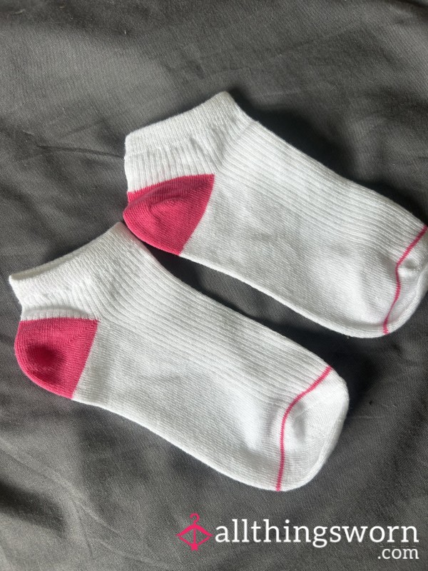 Pink & White Gym Socks 💋 Custom Worn For You 💋