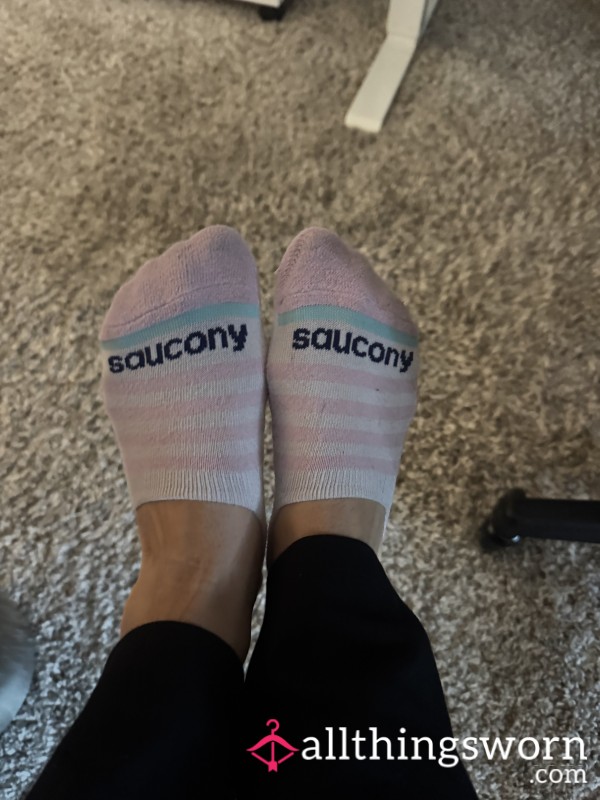 Pink & White Stripped Socks