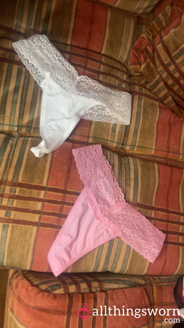 Pink & White Thongs