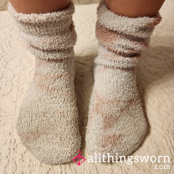 Pink & White Tie Dye Cozy Slouch Socks