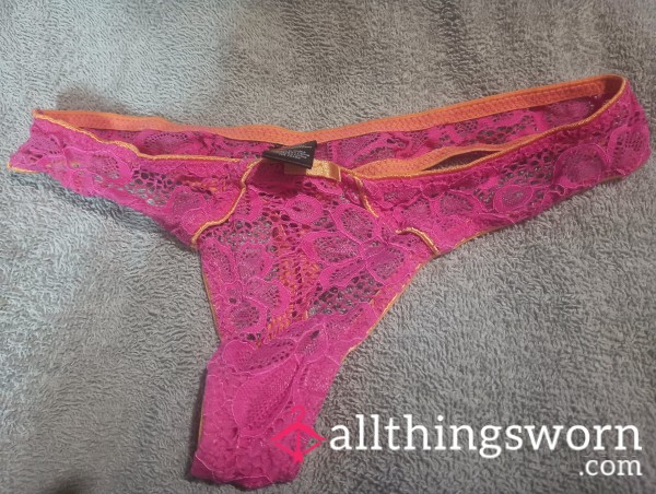Pink With Orange Trim Thong