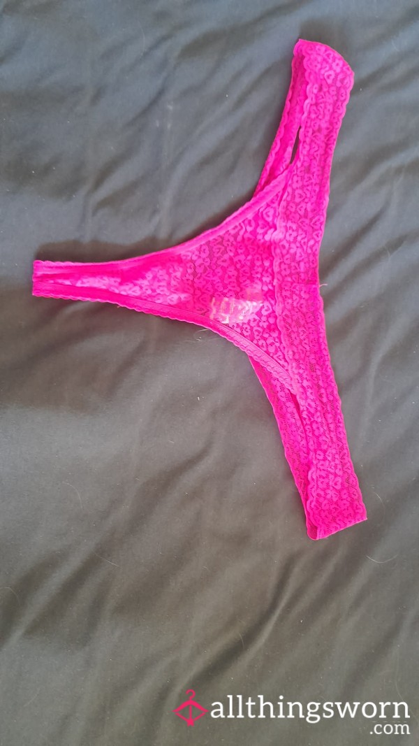 Pink Worn Thongs With Lovely Scent