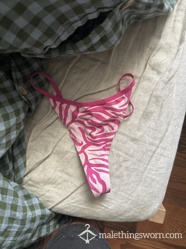 Pink Zebra Thong Panties