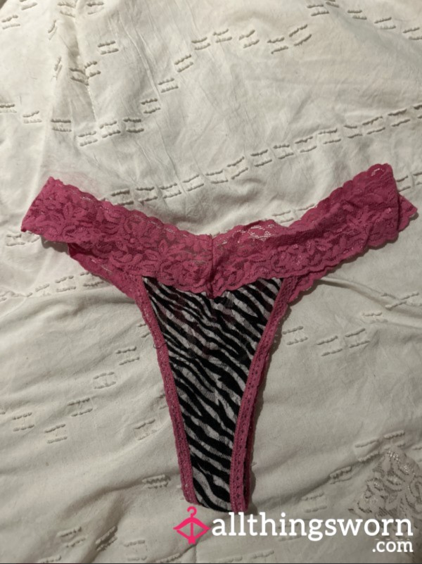 Pink Zebra Used Thong