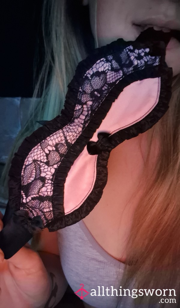 Pink/black Lace/satin Blindfold