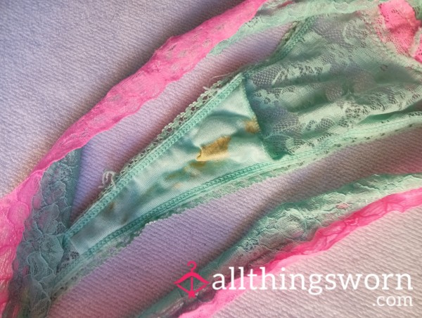 Pink&Blue Lace Thong