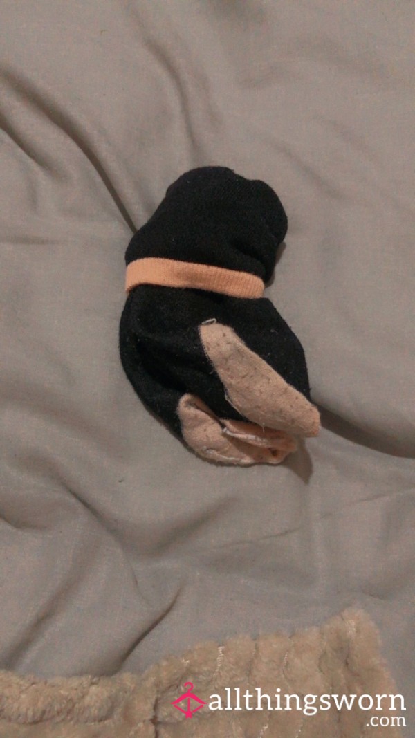 Pink/peachy And Black Socks