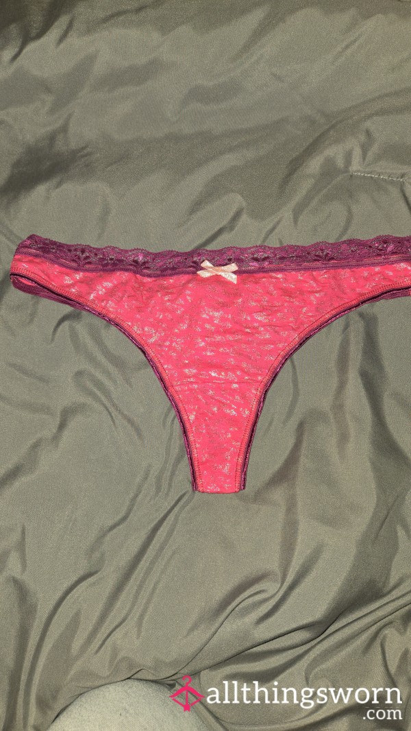 🐆 Pink/Purple Cotton Cheetah Print Thong 🐆