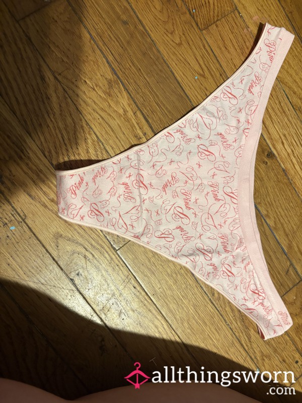 Pink/red “PINK” Thong