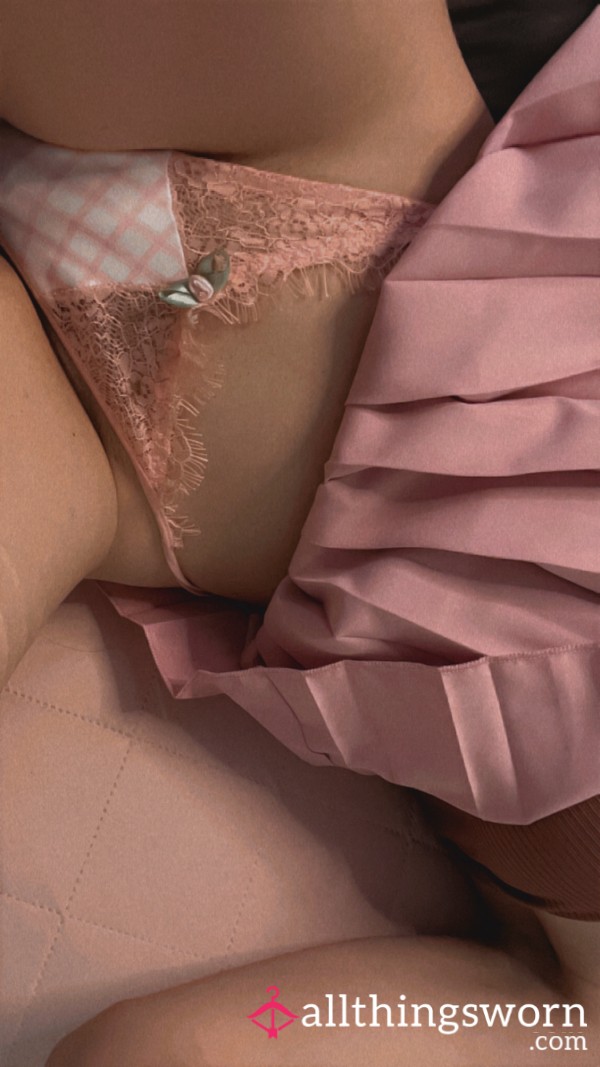 Pink&white Checked Thong