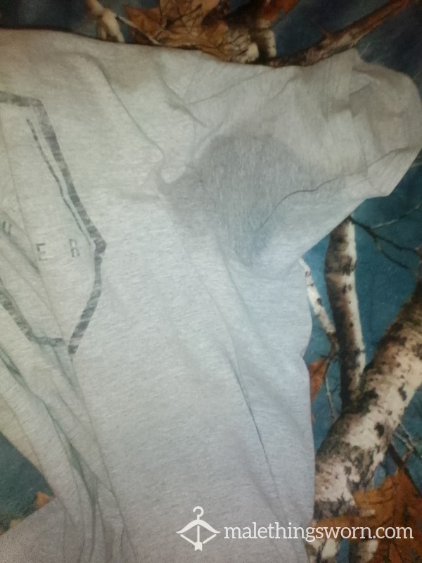 Pit Stained Grey Quicksilver T Shirt No Deodorant Ever