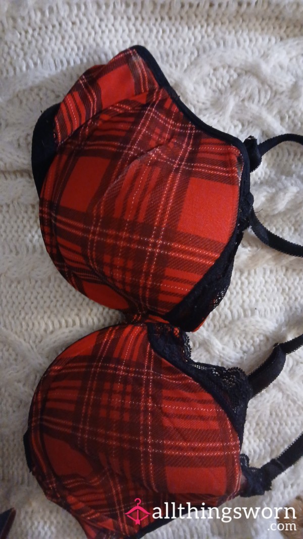 Plaid Bra Size 38 B