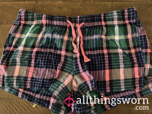 Plaid Sleep Shorts 💚🩷