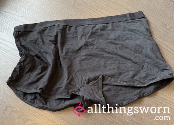 Plain Black Boy Shorts - Collect Every Single Smell And See Every Mark I Leave On Them!