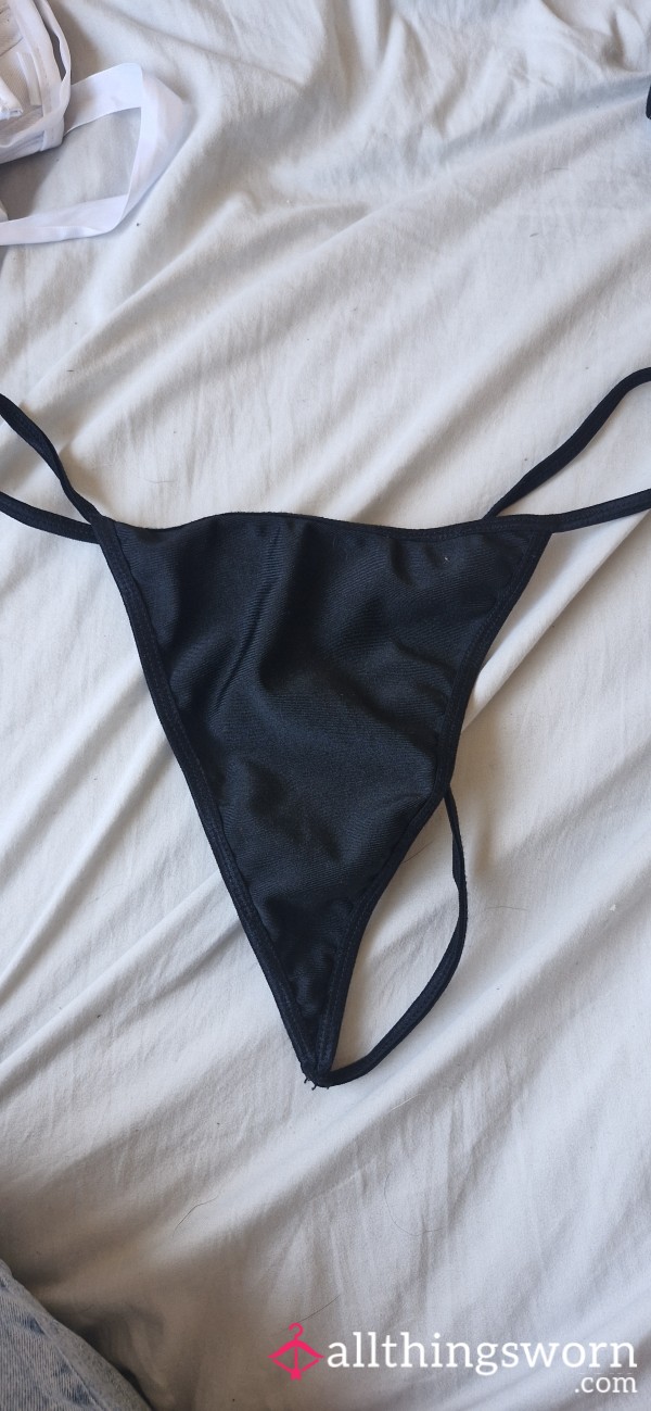 Plain Black Thong