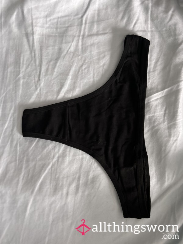 Plain Black Thong