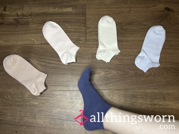 Plain Cotton Ankle Socks (5 Colours To Choose From)
