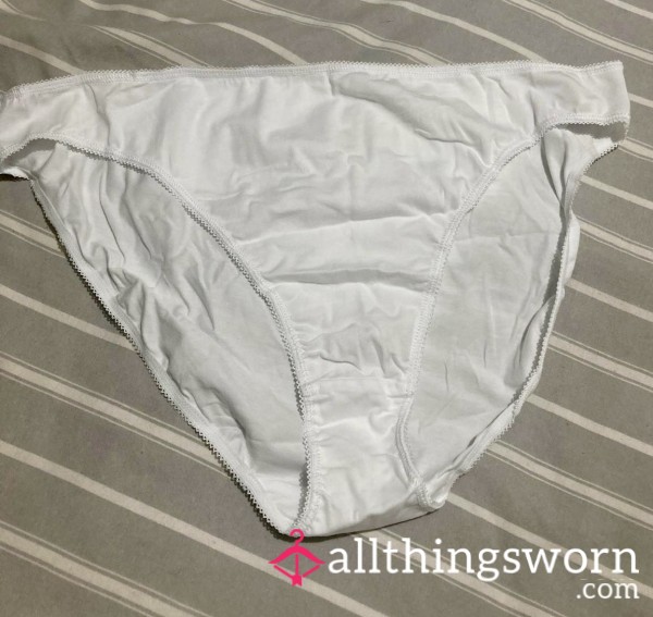 Plain White Cotton Full Back Panties!