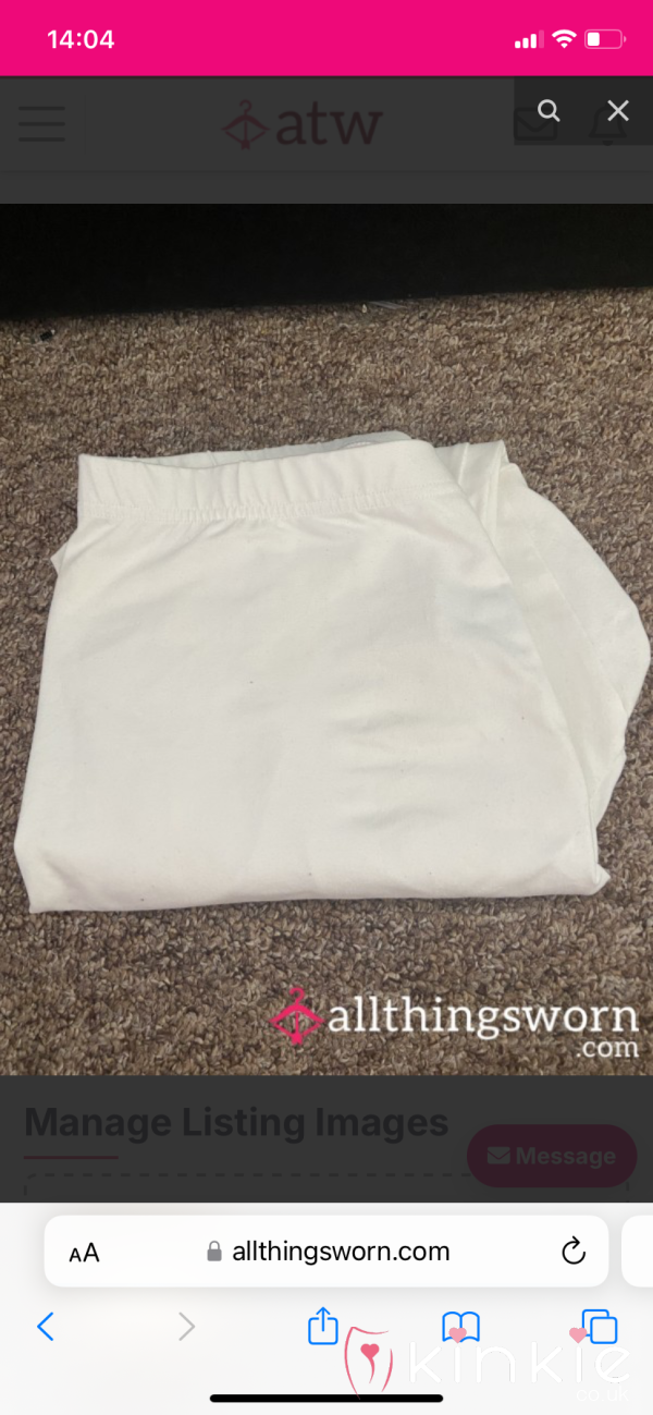 Plain White Leggings Cotton