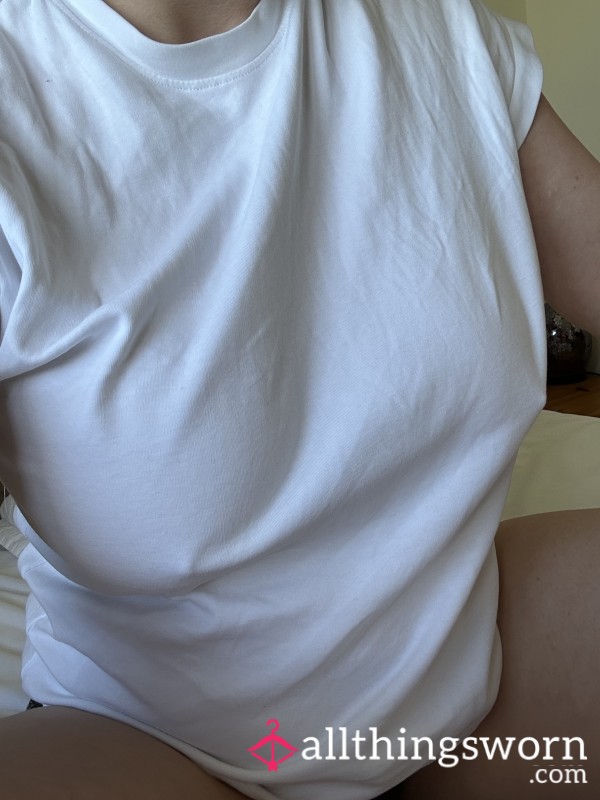 Plain White T-shirt Size Medium From Mango, Worn To Bed For 7 Nights