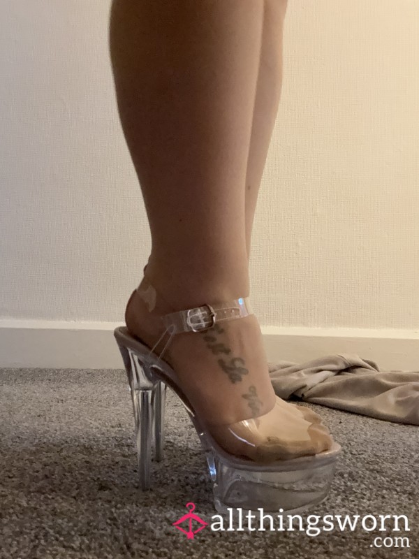 👠 Platform Clear Plastic Heels Size 5 👠