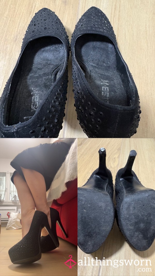Platform High Heels With Shiny Stra** And Toes Jam