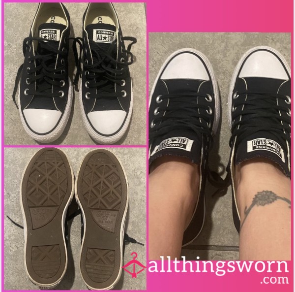 Black Platform Low -Top Converse Sneakers