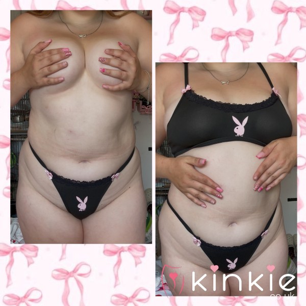 PlayBoy Black And Pink Lingerie Set